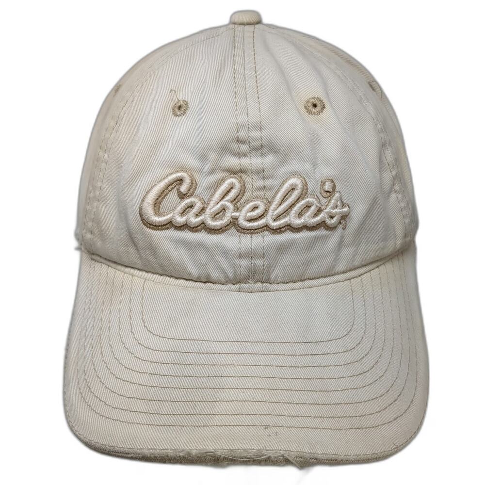 Cabela's Baseball Cap Beige One Size Slideback Embroidery Outfitter Logo Hat